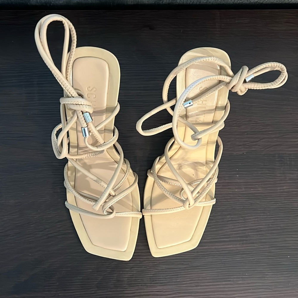 Schutz Toller Tan Lace up Sandal